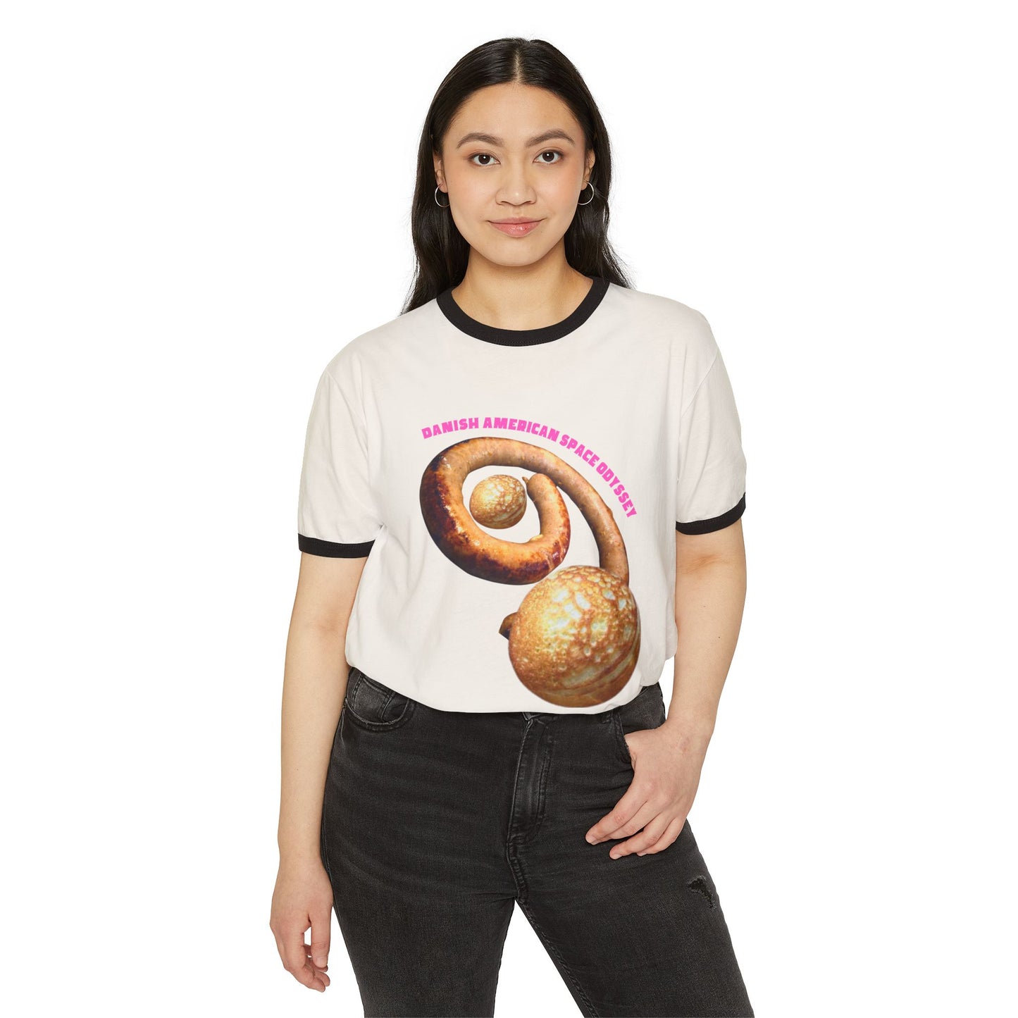 Danish American Space Odyssey Unisex Cotton Ringer T-Shirt
