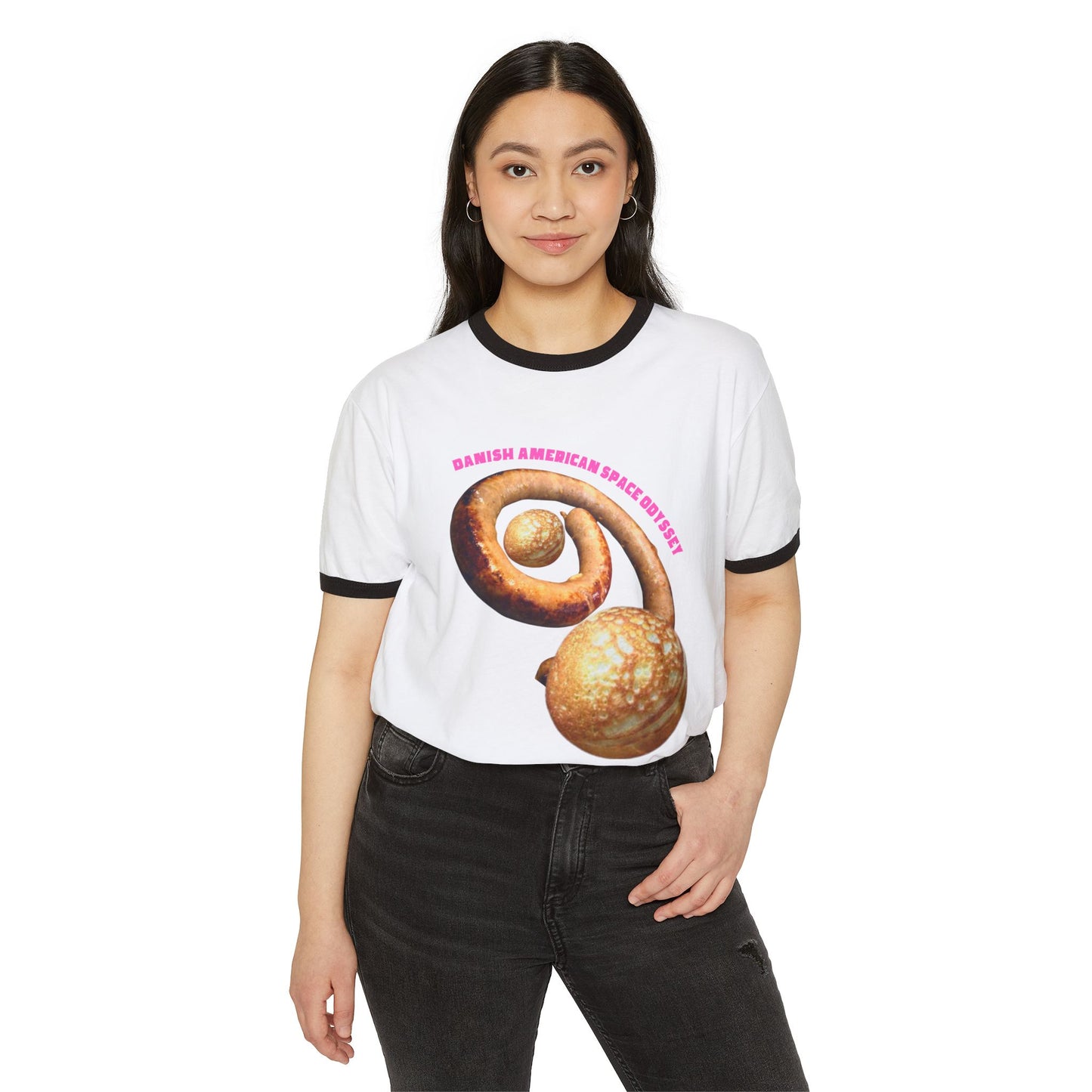 Danish American Space Odyssey Unisex Cotton Ringer T-Shirt