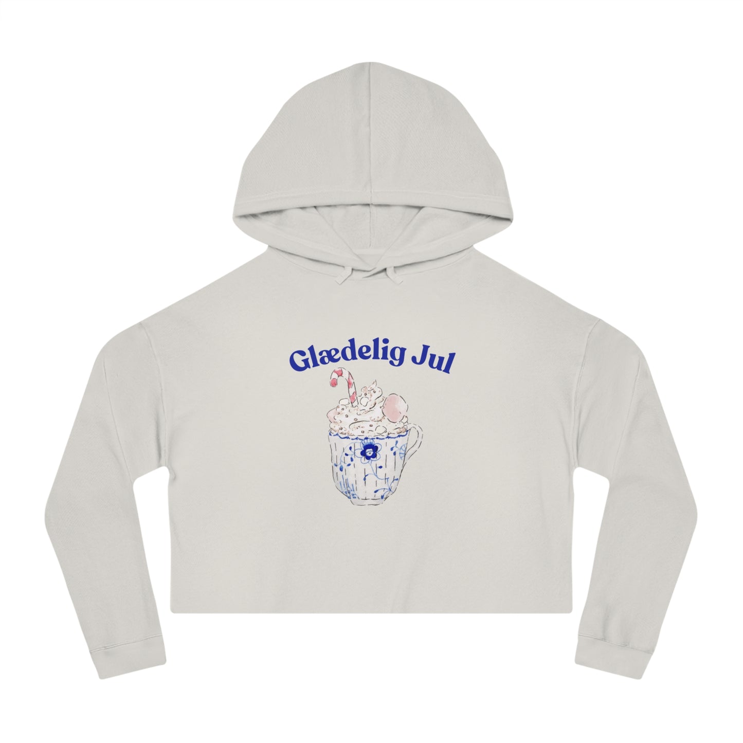 Glædelig Jul Hot Chocolate - Women’s Cropped Hooded Sweatshirt