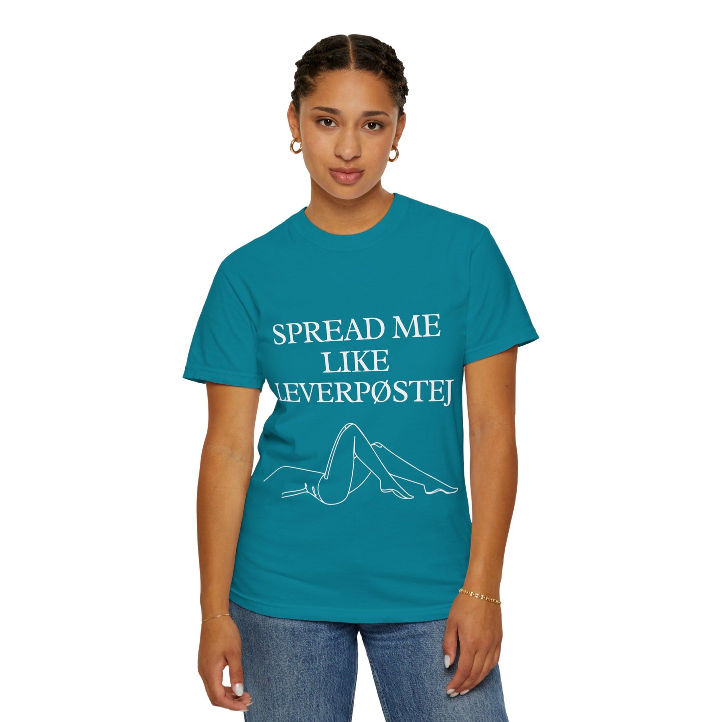 Spread Me Like Leverpøstej Unisex Garment-Dyed T-shirt
