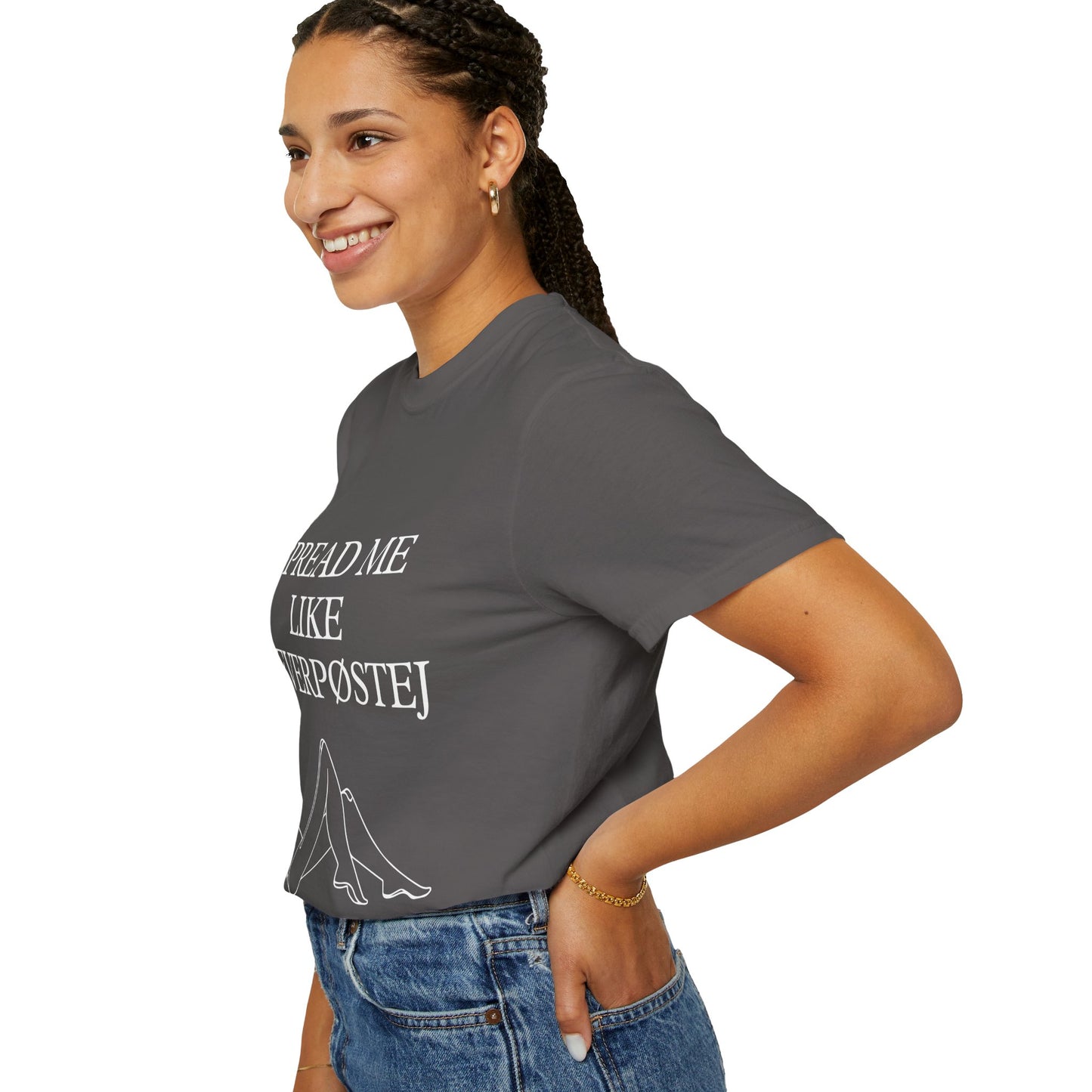 Spread Me Like Leverpøstej Unisex Garment-Dyed T-shirt