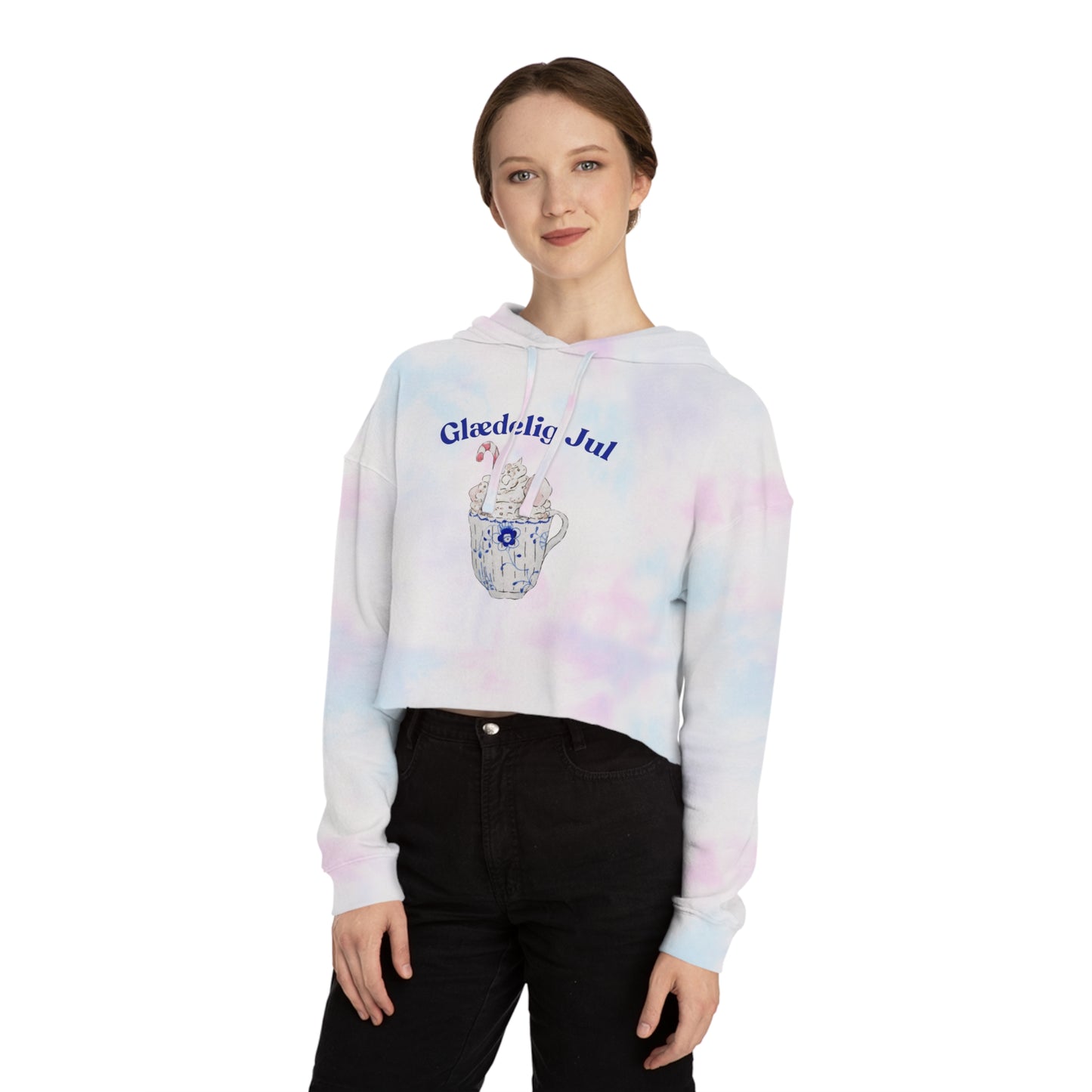 Glædelig Jul Hot Chocolate - Women’s Cropped Hooded Sweatshirt