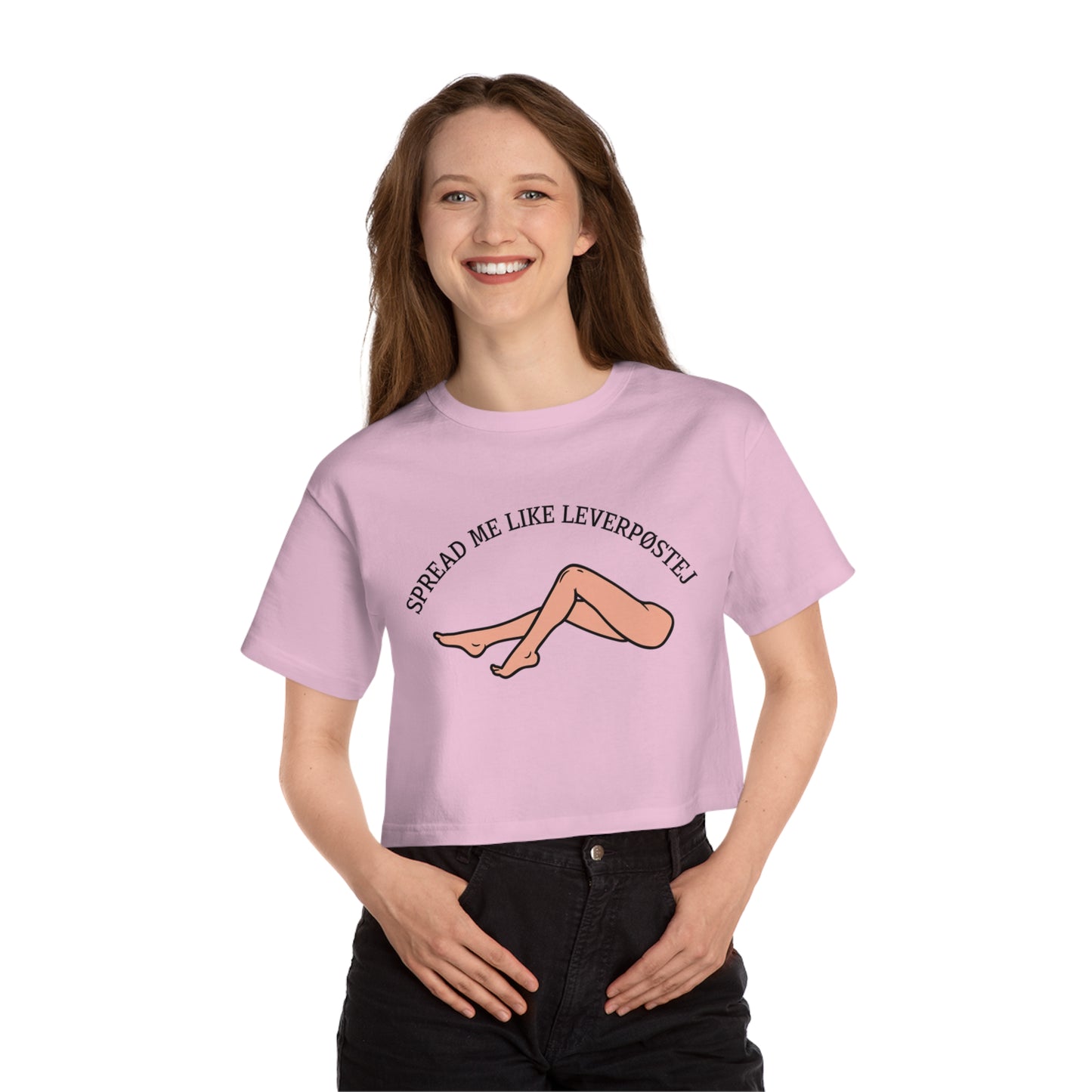 Spread Me Like Leverpøstej Champion Women's Heritage Cropped T-Shirt