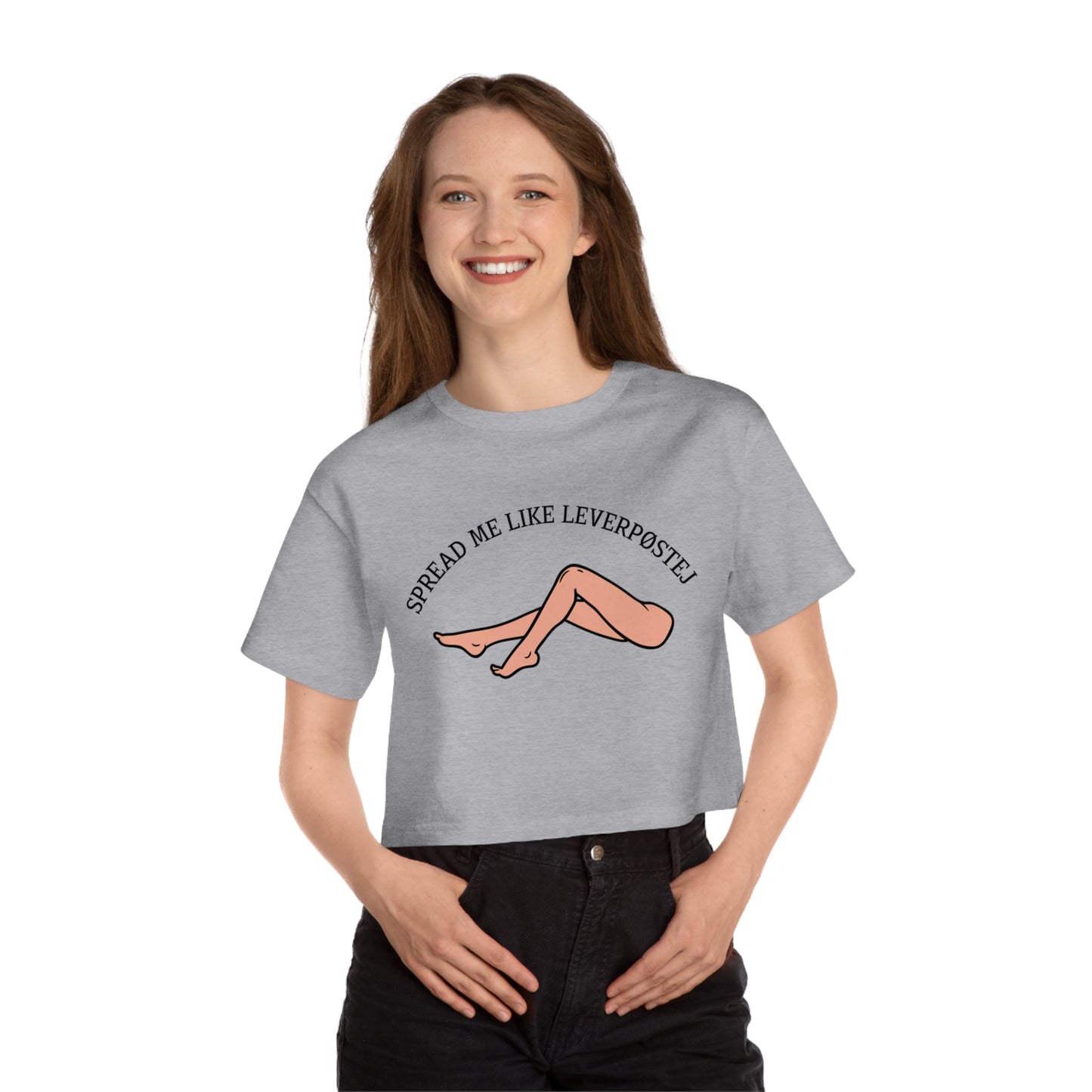 Spread Me Like Leverpøstej Champion Women's Heritage Cropped T-Shirt