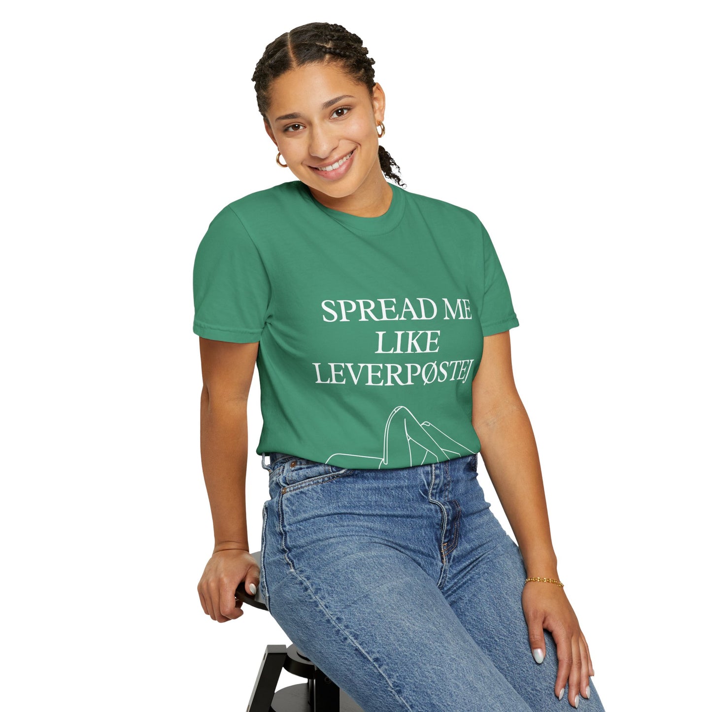 Spread Me Like Leverpøstej Unisex Garment-Dyed T-shirt