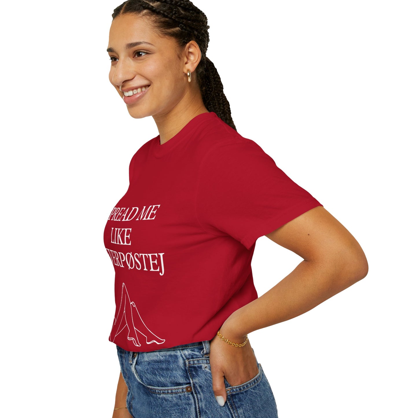 Spread Me Like Leverpøstej Unisex Garment-Dyed T-shirt