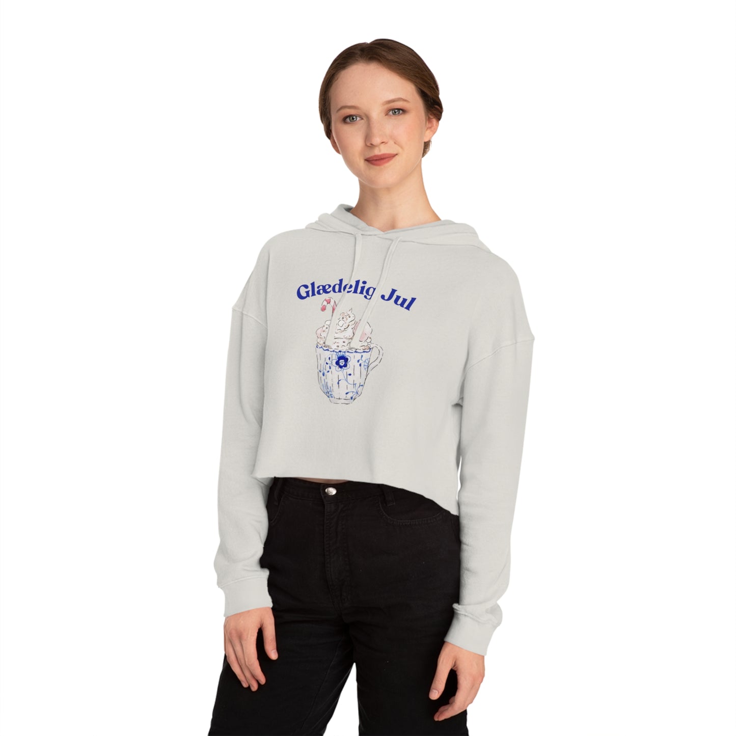 Glædelig Jul Hot Chocolate - Women’s Cropped Hooded Sweatshirt