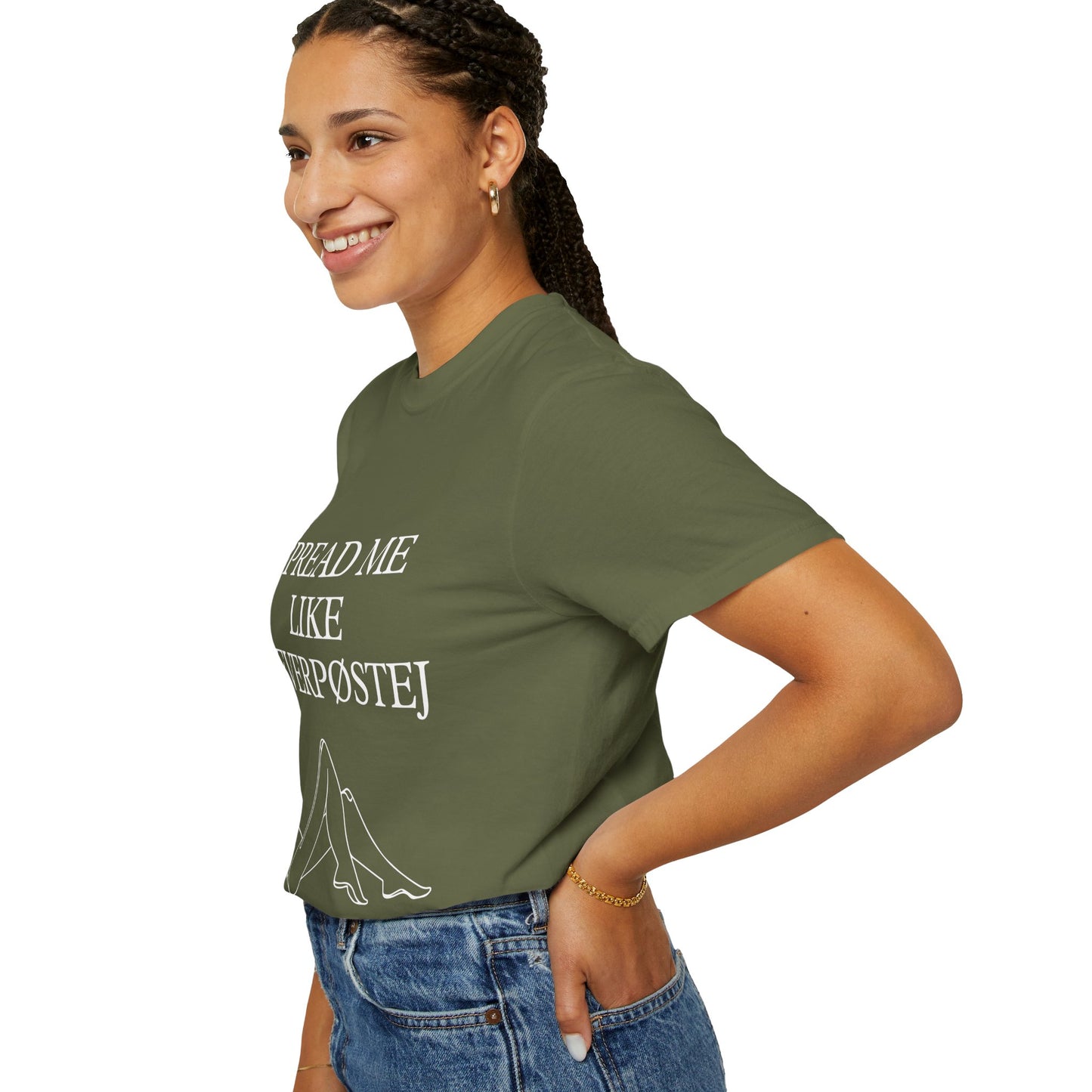 Spread Me Like Leverpøstej Unisex Garment-Dyed T-shirt