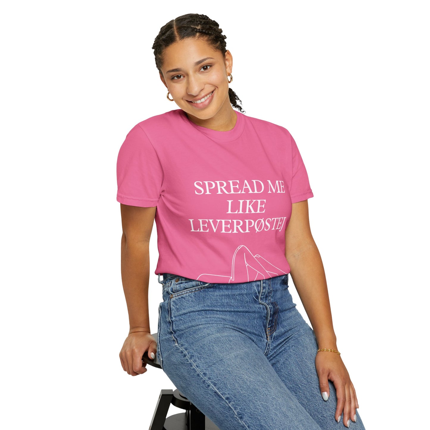 Spread Me Like Leverpøstej Unisex Garment-Dyed T-shirt