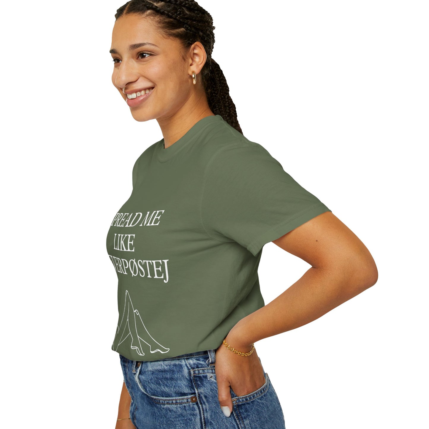 Spread Me Like Leverpøstej Unisex Garment-Dyed T-shirt