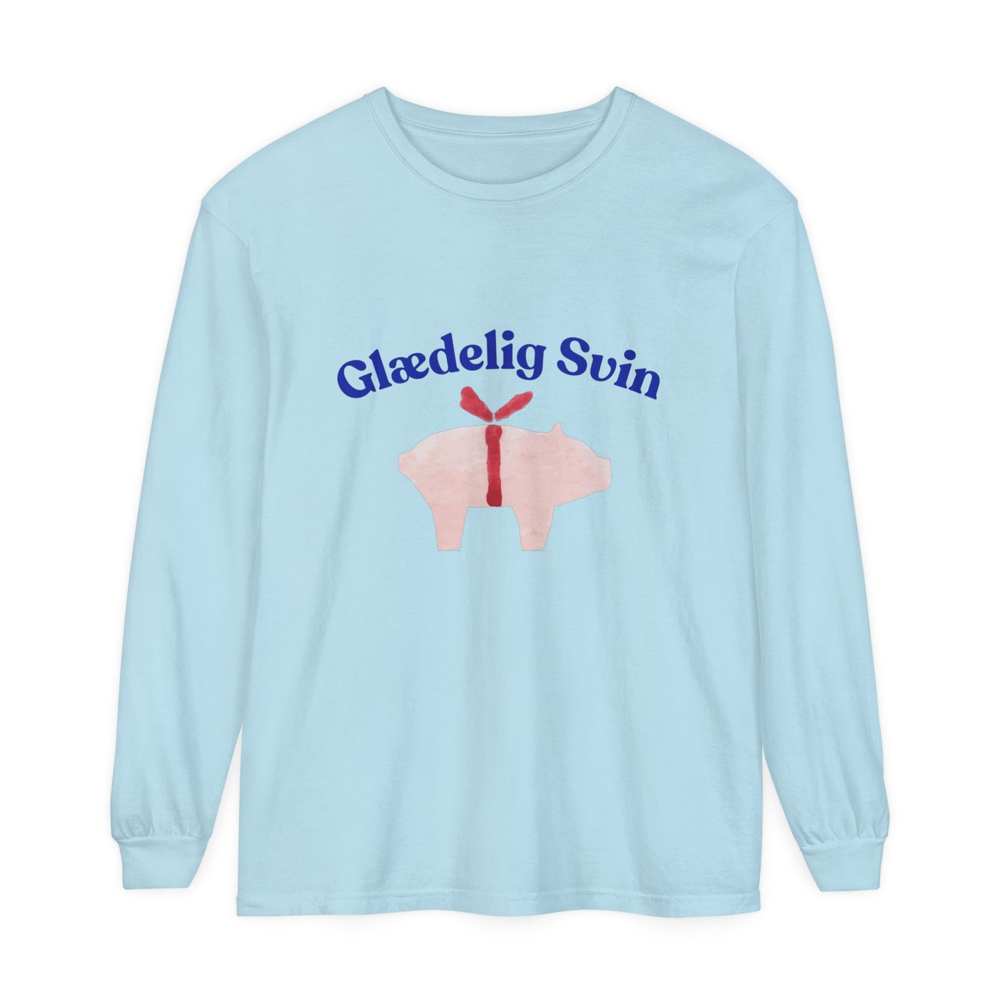 Glædelig Svin Unisex Garment-dyed Long Sleeve T-Shirt
