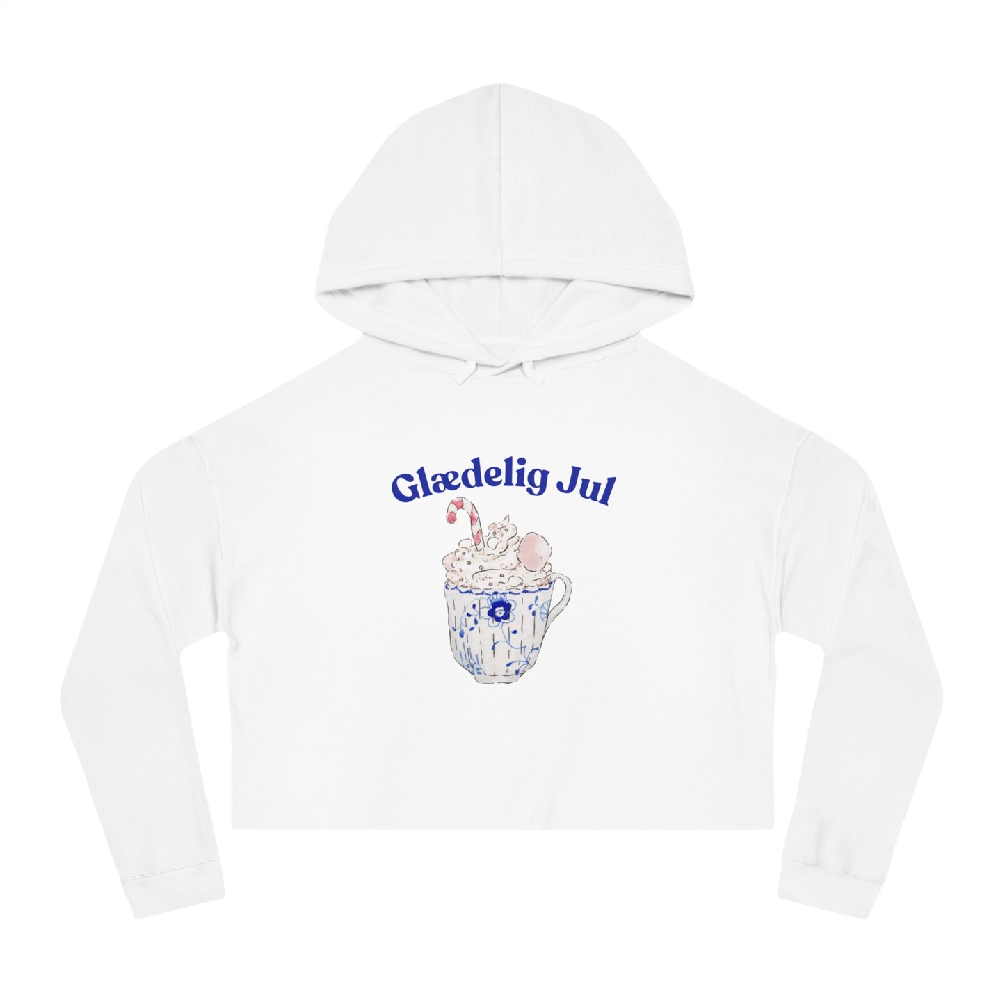 Glædelig Jul Hot Chocolate - Women’s Cropped Hooded Sweatshirt