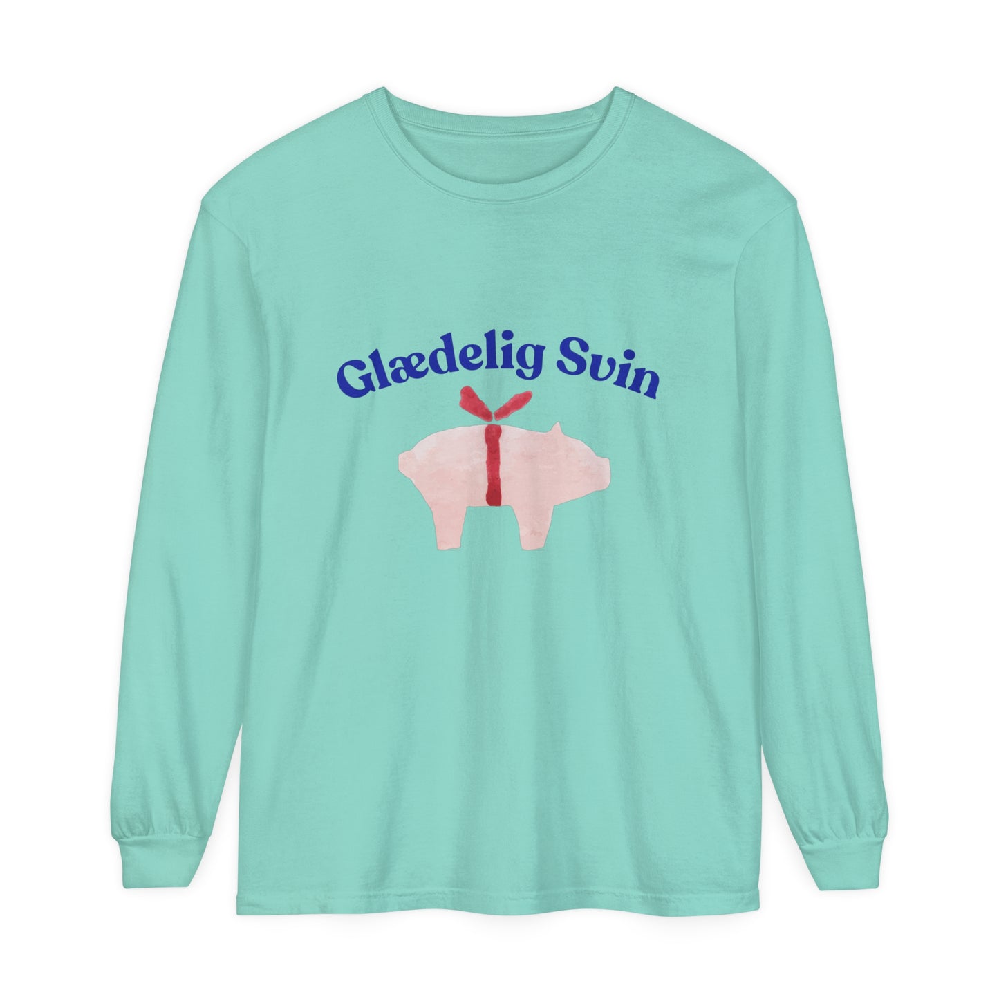 Glædelig Svin Unisex Garment-dyed Long Sleeve T-Shirt