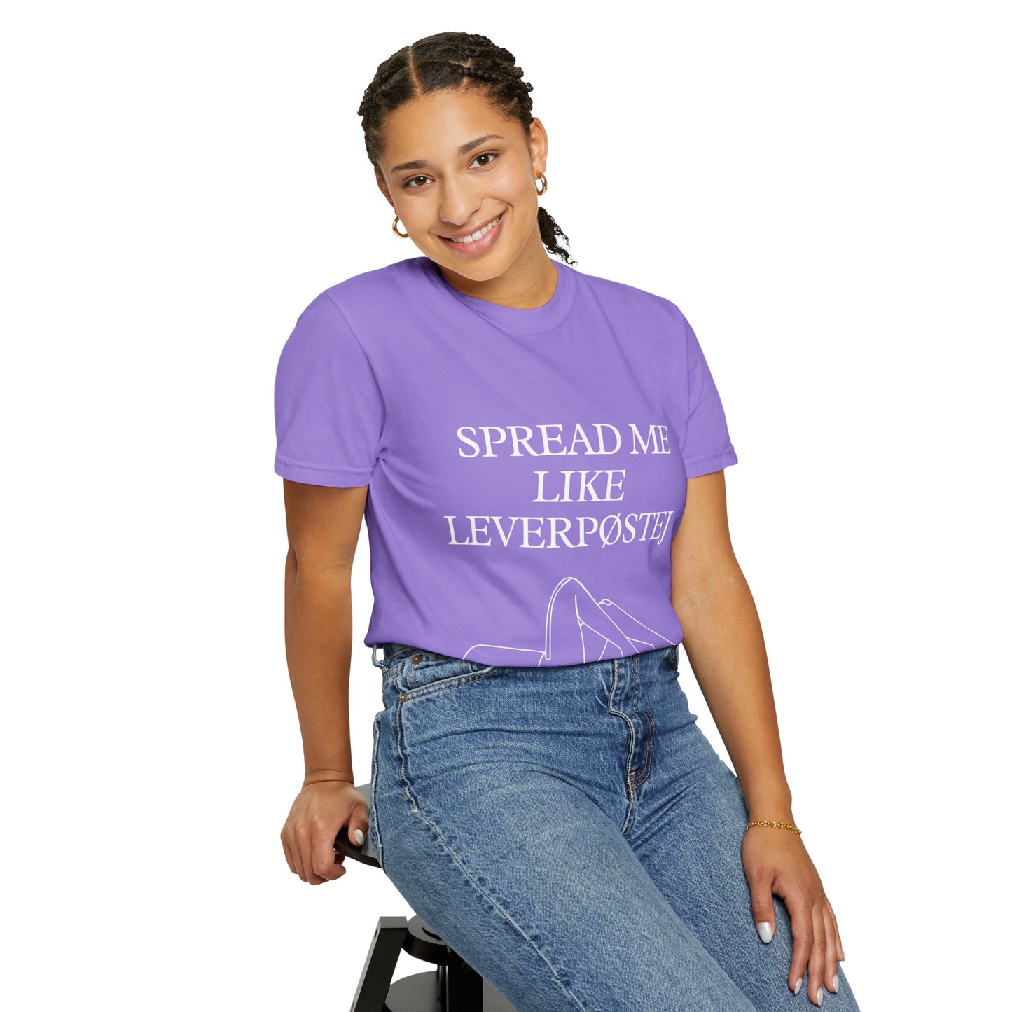 Spread Me Like Leverpøstej Unisex Garment-Dyed T-shirt