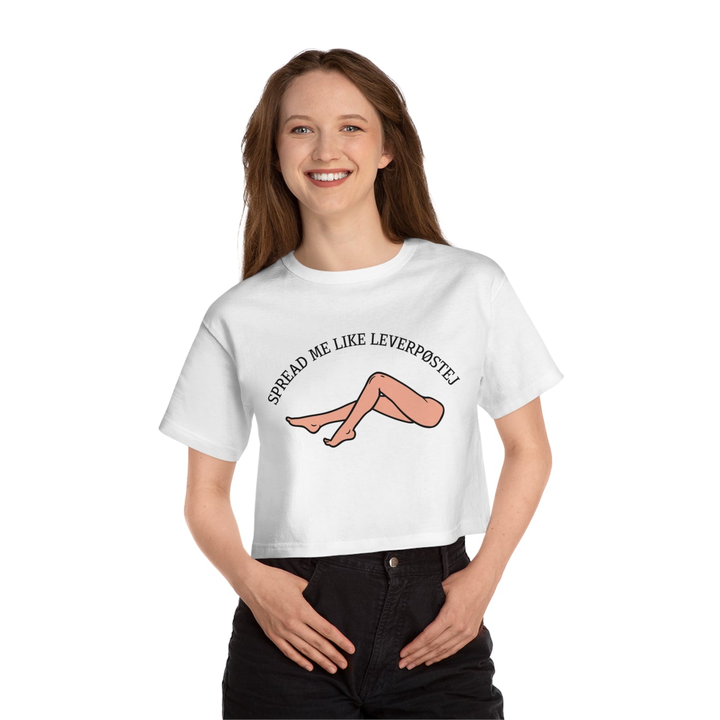 Spread Me Like Leverpøstej Champion Women's Heritage Cropped T-Shirt