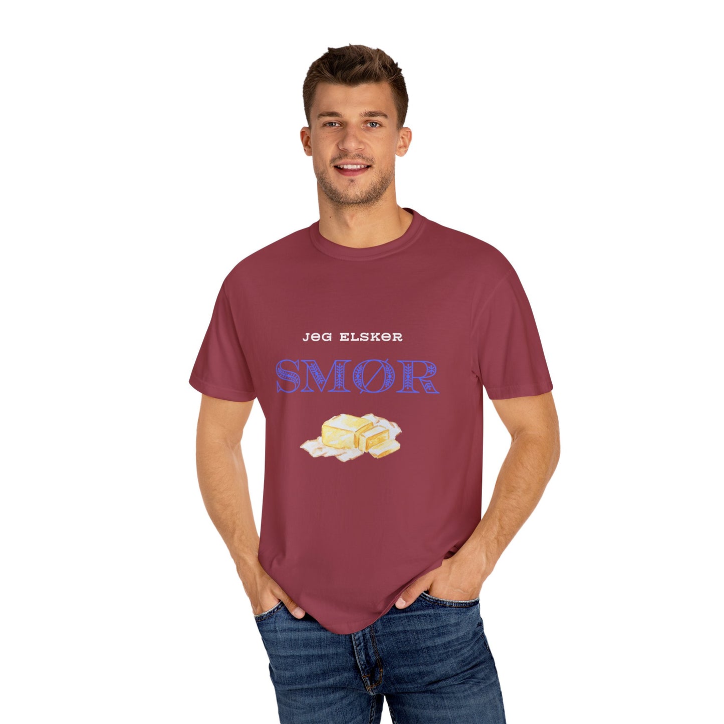 Jeg Elsker Smør Unisex Garment-Dyed T-shirt