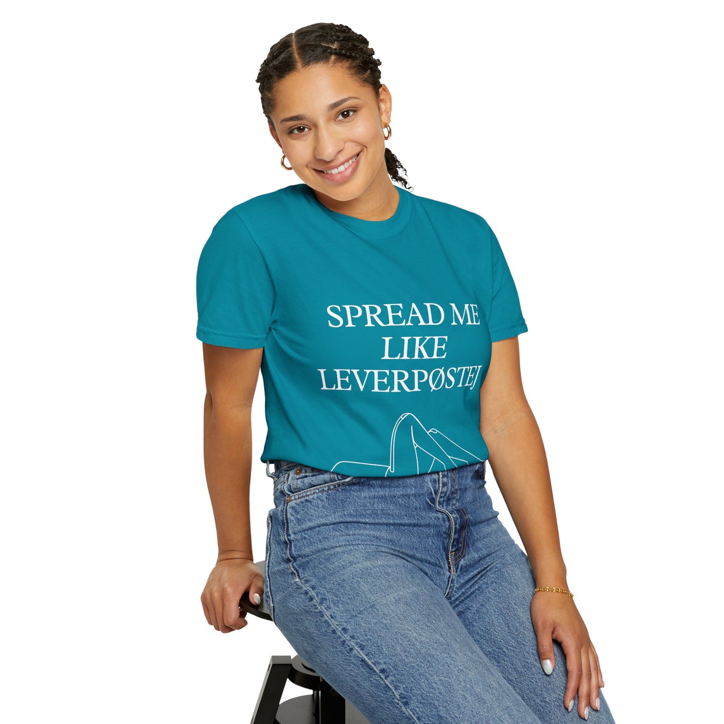 Spread Me Like Leverpøstej Unisex Garment-Dyed T-shirt