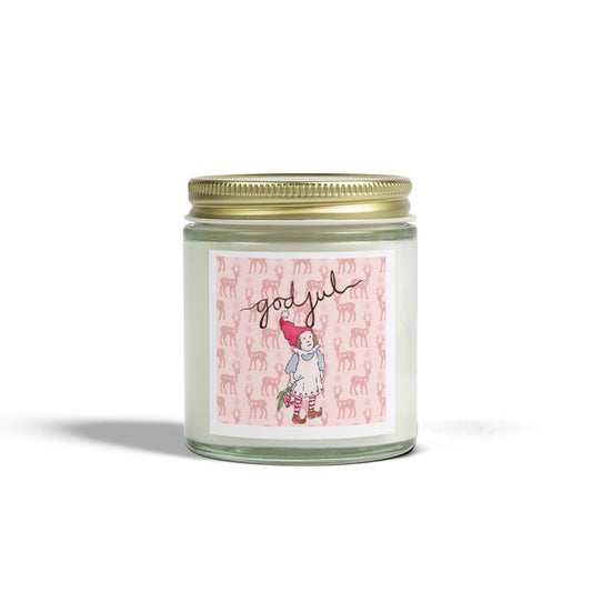 God Jul Nisse Scented Candle, Coconut Apricot Wax (4oz)