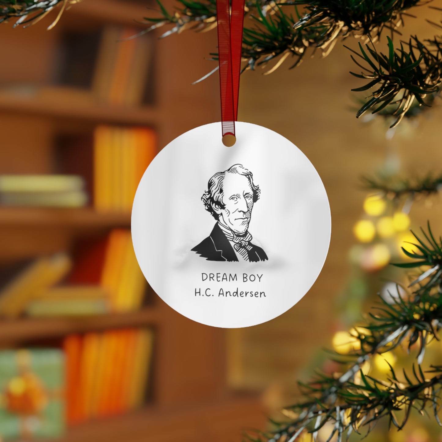 Hans Christian Andersen Dream Boy Metal Ornament