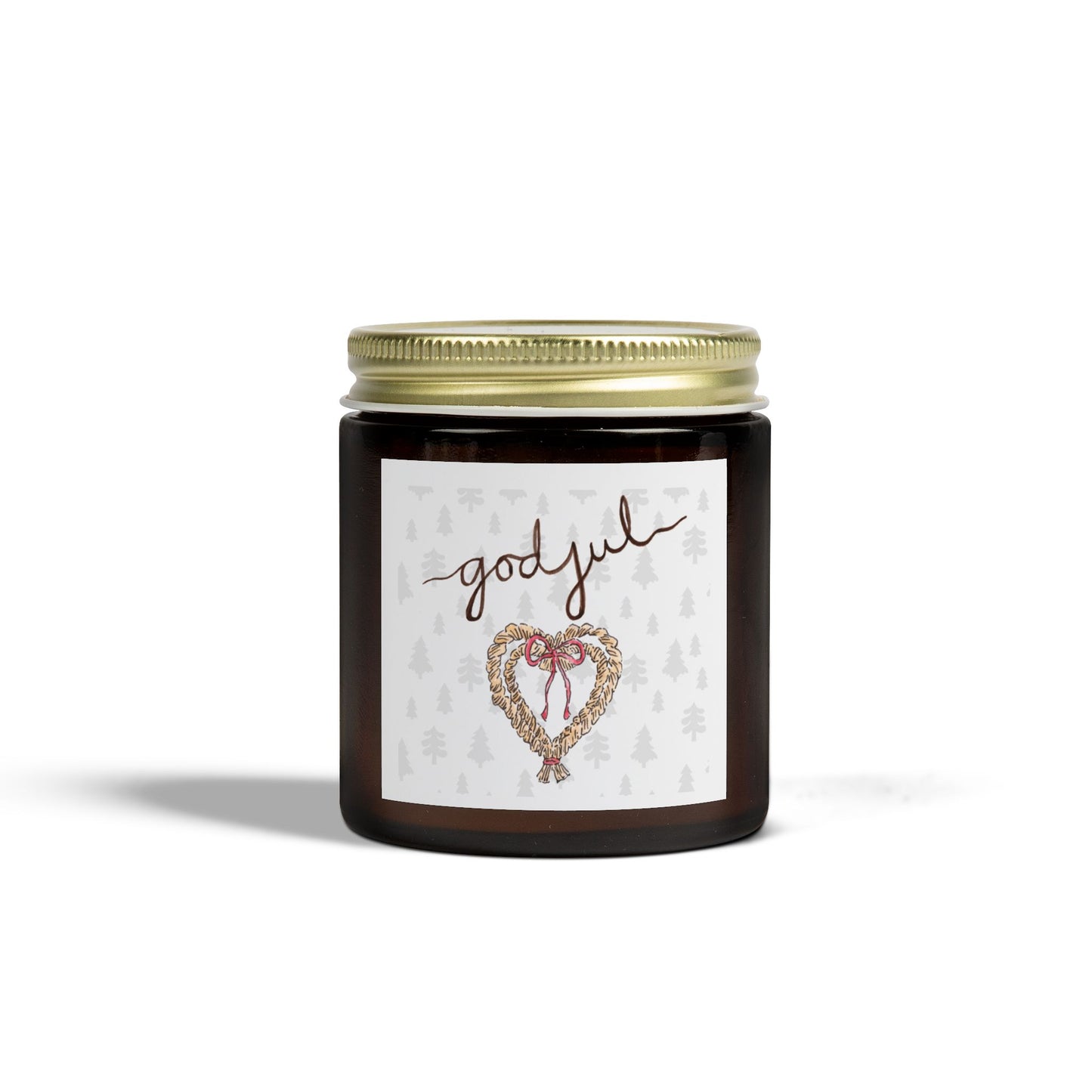 God Jul Straw Heart Scented Candle, Coconut Apricot Wax (4oz)